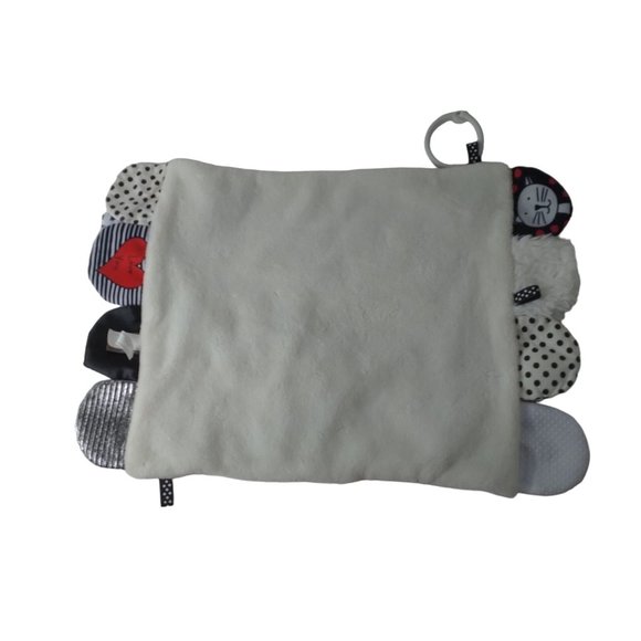 Demdaco Dog Activity Blankie Lift The Spirit Lovey Black & White 11" x 16" - Picture 2 of 3